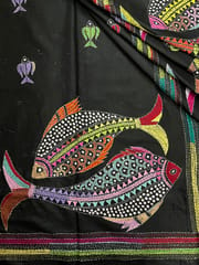 Fish Theme Kanthawork Saree