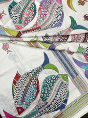 Fish Theme Kanthawork Saree