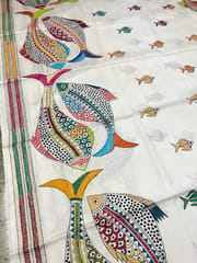 Fish Theme Kanthawork Saree