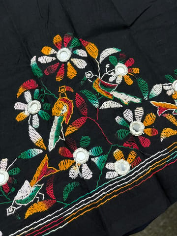 Bird Theme Kanthawork Blouse Piece