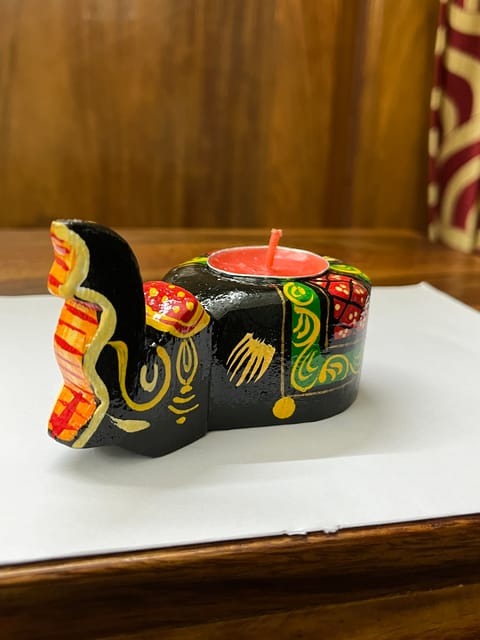 Elephant Handpainted Candle Holder