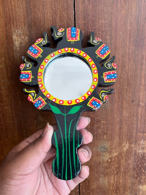 Elephant Painted Hand Mirror